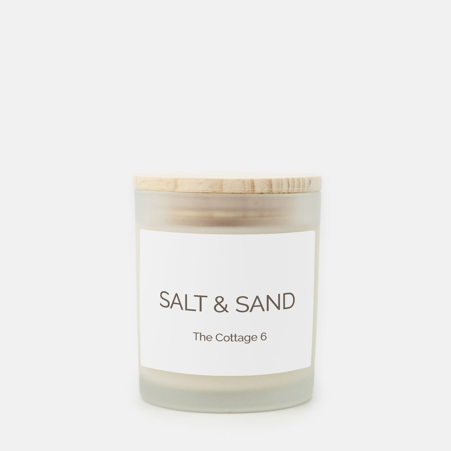 SALT & SAND Candle Frosted Glass (Hand Poured 11 oz)