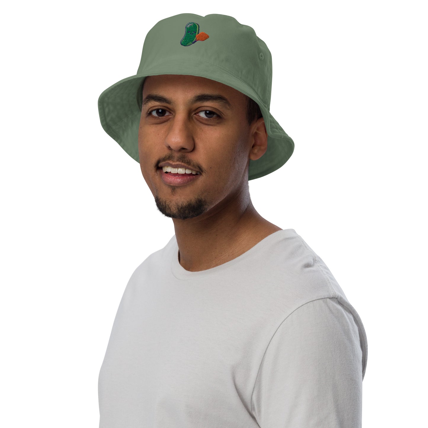 Embroidered Pickle Organic bucket hat