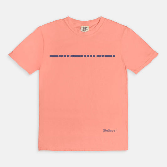 Believe Morse Code Comfort Color Tee 1717