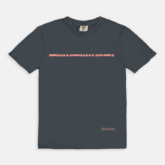 Believe Morse Code Comfort Color Tee 1717