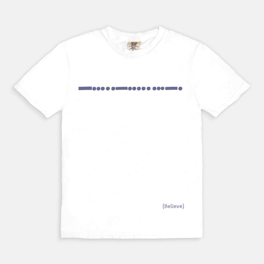 Believe Morse Code Comfort Color Tee 1717