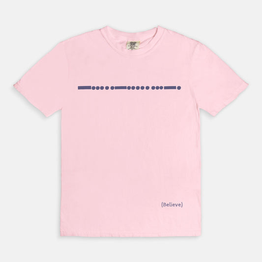 Believe Morse Code Comfort Color Tee 1717