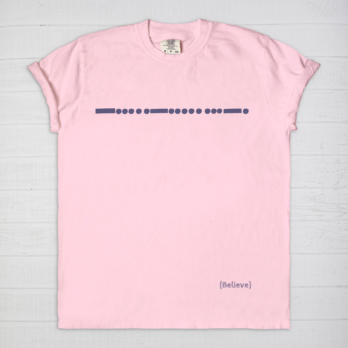 Believe Morse Code Comfort Color Tee 1717