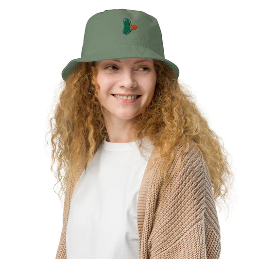 Embroidered Pickle Organic bucket hat